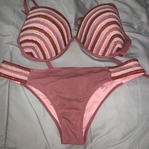Mauve Crochet Bikini